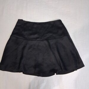 Aritzia Wilfred Black Satin Mini Skirt Gothic Grunge Dark Coquette Romantic Sz 2